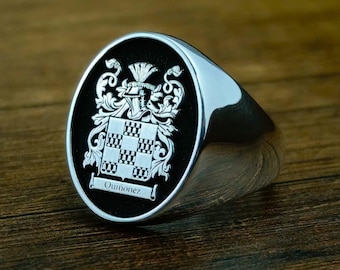 Family Crest Coat of Arms Custom Ring for Personalized Rings, Custom Ring with Personalized Gold and Silver