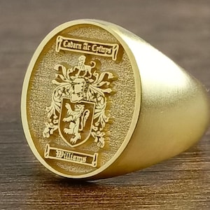 Personalized Handmade Family Crest Ring – Custom Engraving Options