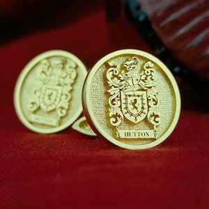 Custom Engraved Family Crest Cufflinks: Sterling Silver Coat of Arms