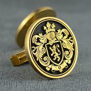 Sterling Silver Coat of Arms Cufflinks: Custom Family Crest