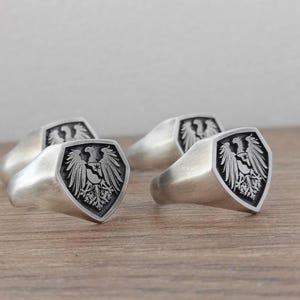 Family Crest Signet Ring: Personalized Sterling Silver, Gold Vermeil
