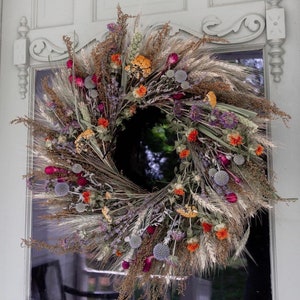 New design! Wild Harvest Dried natural  Wreath Made in the USA - Spring Wreath