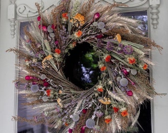 New design! Wild Harvest Dried natural  Wreath Made in the USA - Spring Wreath