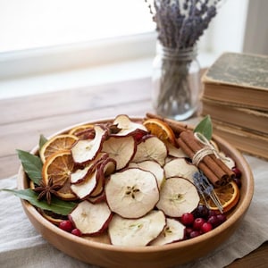 Dried Red and Green Apples - winter decor - dried fruit