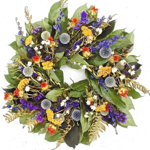 Country Blues. Dried Floral and Herbal wreath - wonderful gift and best seller-