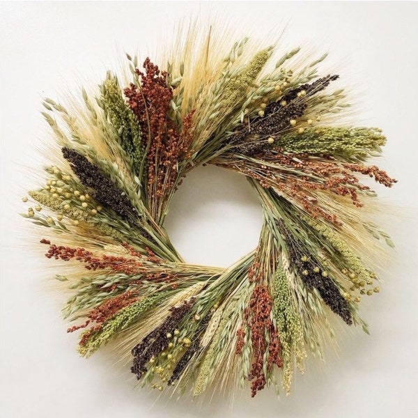 Birdfeed organic fall wreath- a great bird lover gift! handmade in the USA - autumn wreath, fall door decor