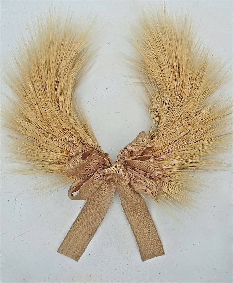 Horse Shoe Wreath country front door indoor wheat wreath Thanksgiving and Christmas Blond Wheat Chevron Autumn Fall Wreath