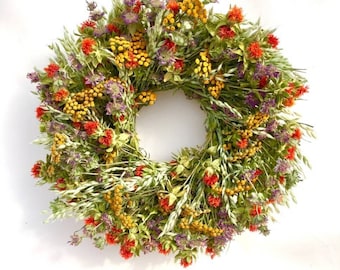 Garden Carnival dried floral wreath - fall door décor