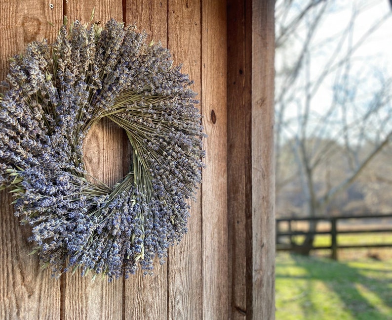 dried lavender garden wreath 19-20 Best seller Spring Summer Fall decor handmade in the USA image 1