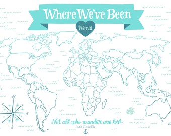 Where We Ve Been Map Where We've Been Map | Etsy Canada