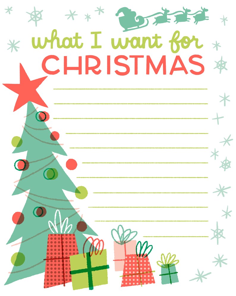 What I Want For Christmas List Kids Santa Instant Download Etsy What I Want For Christmas List Kids Santa Instant Download Etsy