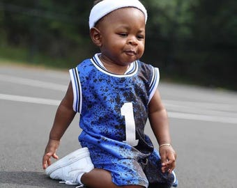 Personalized Kids Basketball Jersey and Shorts