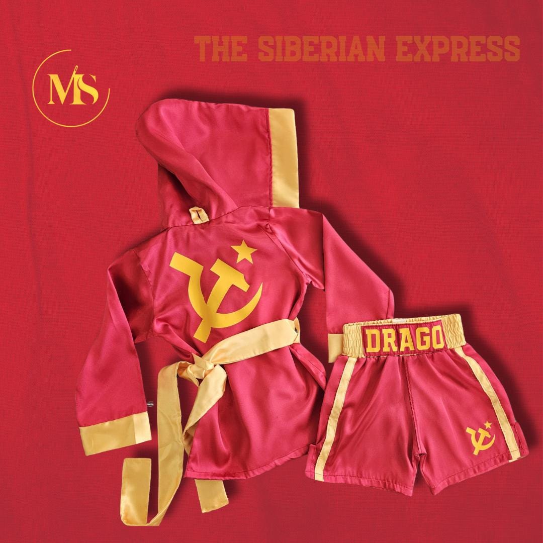 Personalized Baby & Kids Boxing Legends Set "Ivan Drago" Edition – Knockout Halloween Costume with Custom Robe and Shorts