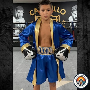 Youth Boxing Set: Customized Robe & Shorts with Vinyl Personalization (gloves NOT included)