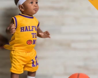 Half Way to One Basketball Jersey and Shorts Set OR Jersey only