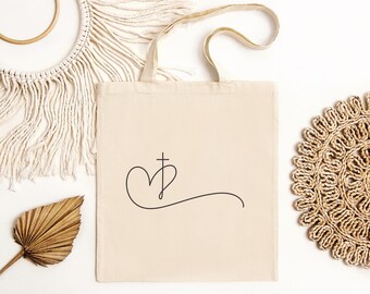 Faith-Inspired Cotton Canvas Tote Bag, Eco-Friendly Tote for Daily Use, Perfect for Church, Gifts, Shopping, Beach