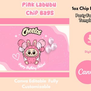 Labubu Editable Chip Bags Pink