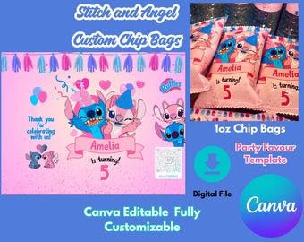 Stitch and Angel Custom Chip Bags