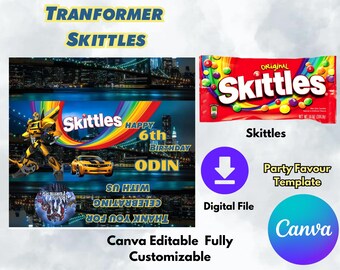 Transformers Skittles Editable Template