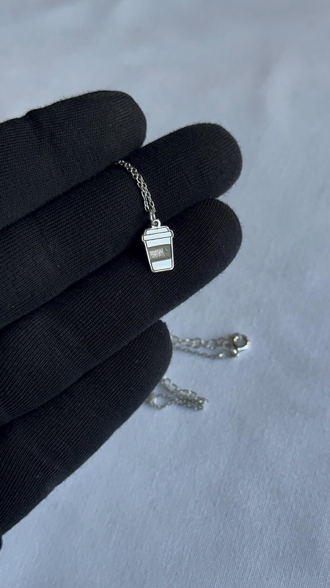 Coffee Cup Necklace · 14K Gold Plated · 925K Sterling Silver · Coffee ...