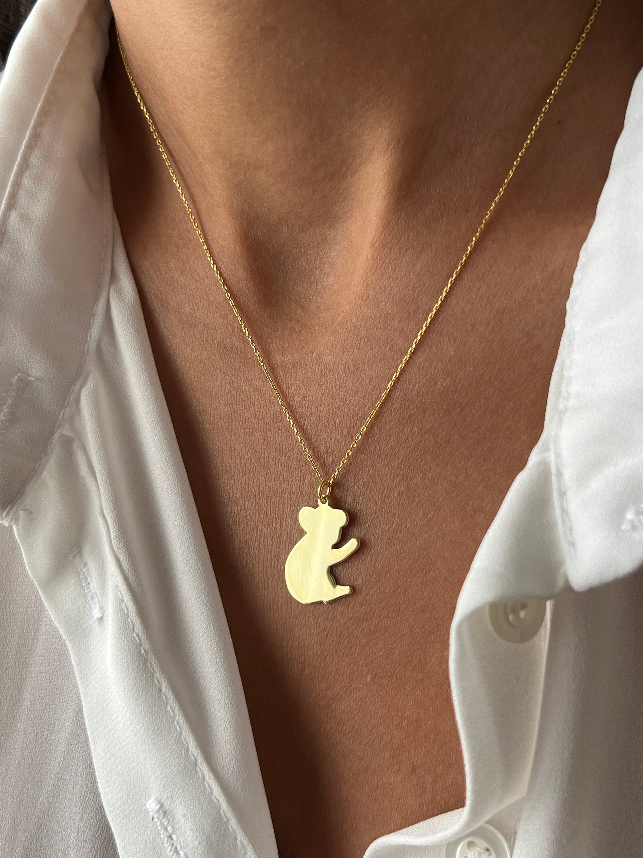 Collier koala · Plaqué or 14 carats · Argent sterling 925 carats