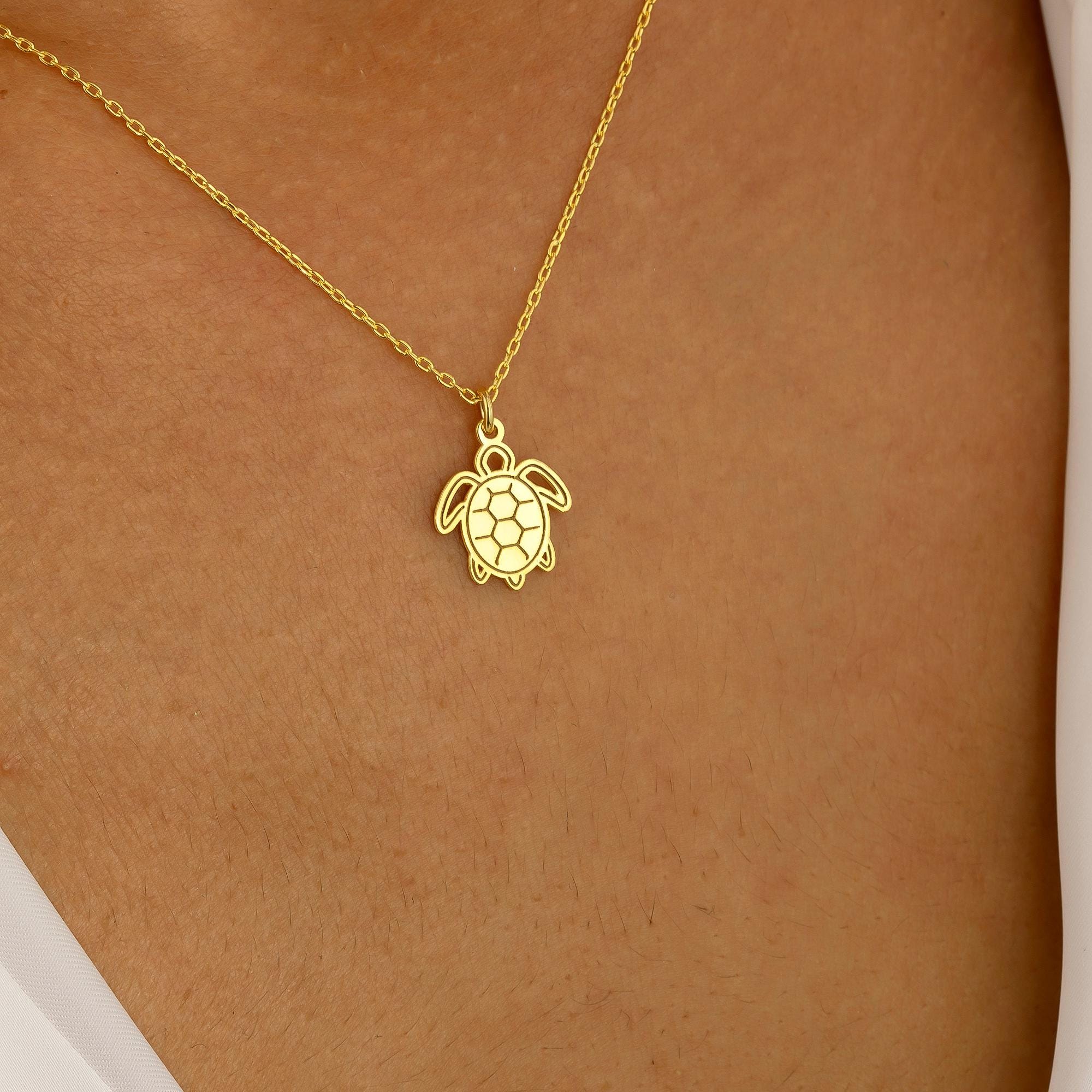 Turtle Necklace · 14K Gold Plated · 925K Sterling Silver · Animal Pendant · Tortoise Necklace · Sea Turtle Necklace · Unisex Jewelry