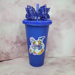 Disney Couples Bling Rhinestone Personalised Cold Cup Stitch & Angel Donald Daisy Duck Child Gift