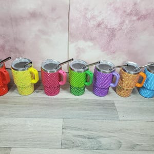 Rhinestone Bling Mini Shot 3oz Tumblers with Handles