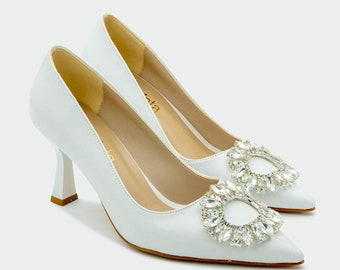 Heeled Bridal Shoes, Wedding Shoes, Special Design Shoes, Woman Shoes, Amazing White shoes,Stiletto heels Shoe, Bridesmaid Shoes, White Shoe