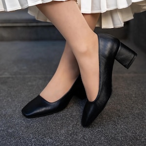 Heeled Wedding Shoes, Black Color Wedding Shoes, Square Heel Shoes, Wedding Shoes, Block Heel Shoe, Bridesmaid Shoes, Special Design Shoe
