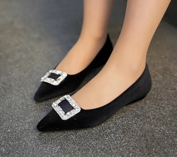 Velvet Low Heeled Wedding Shoes, Women's Low Heels, Bridal Shoes