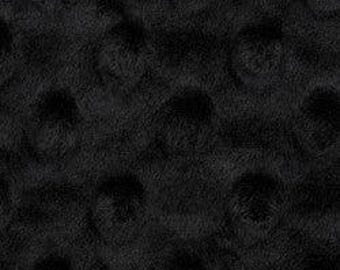 Cuddle Minky Dimple Dot Black Fabric - 60" Wide - Sold by the yard