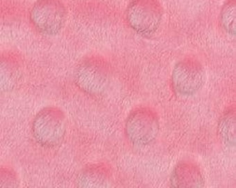 Cuddle Minky Dimple Dot Paris Pink Fabric - 60" Wide - Sold by the Yard