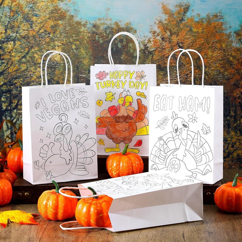 thumbnail image 2 of 12 Pcs Thanksgiving Gift Bags Fall Party Favor Bags Happy Thanksgiving Pumpkin Turkey Paper Goodie Candy Bags Autumn Harvest Treat Bags Handles Fall 4755b49e C24b 4cdb B6d3 E56c58929082.dd7f90d6d71b1d506a1bf14a7ce8157a 2 of 13