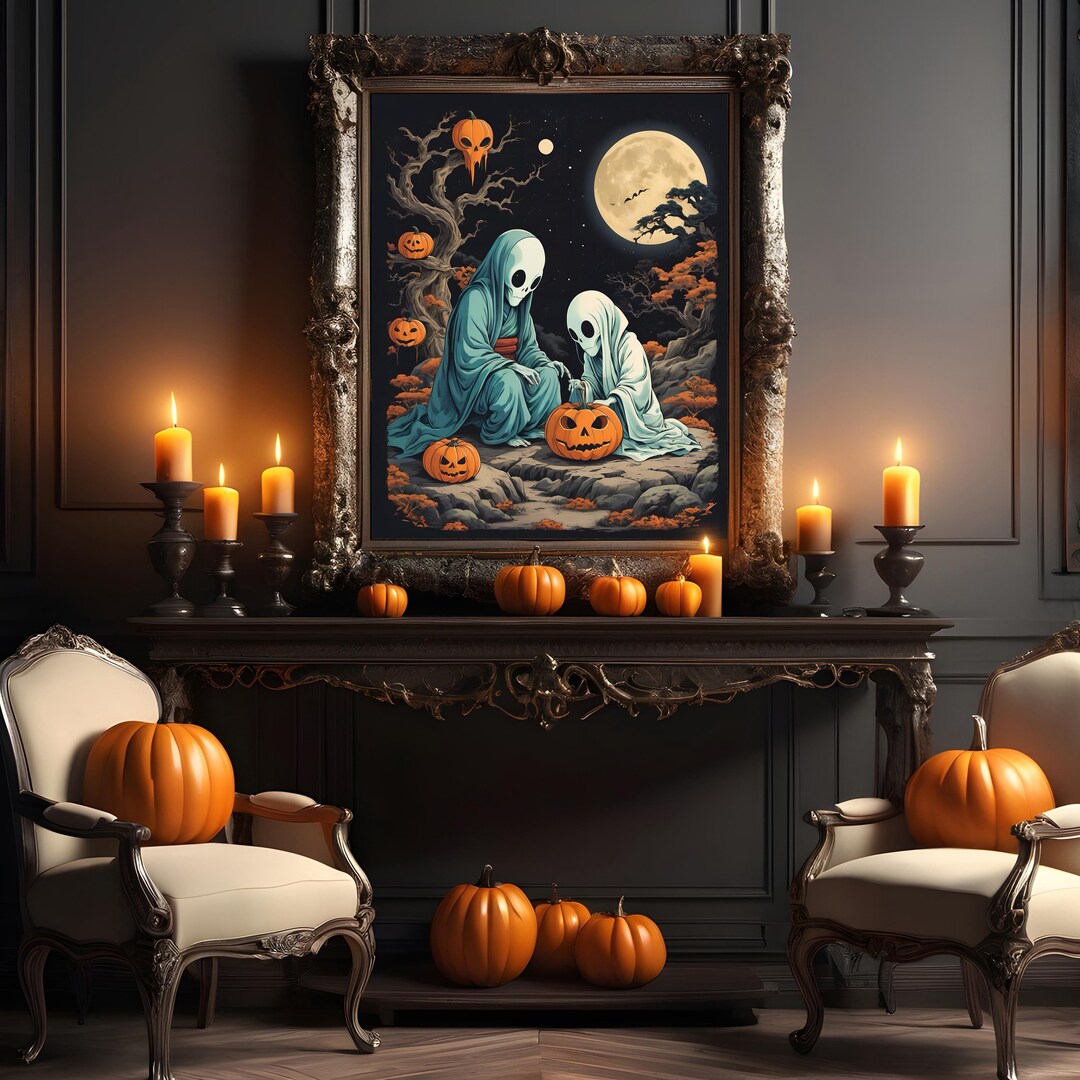 Ghostly Rituals in a Gothic Pumpkin Forest A Macabre Halloween Night ...