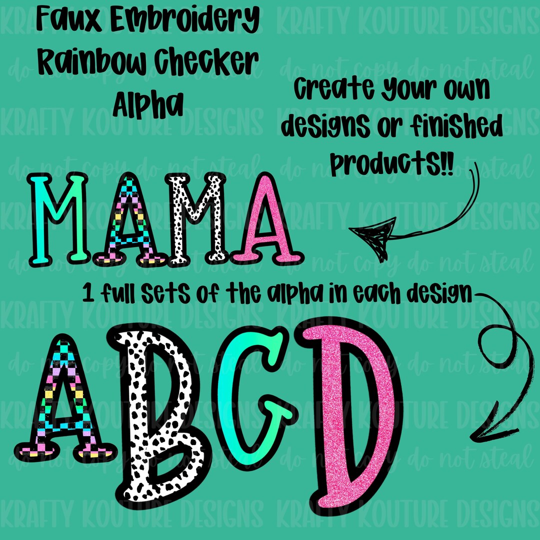Alpha Check Designs Neon Checks Rainbow Alpha Pack Digital Files to Create Your Own Pngs - Etsy