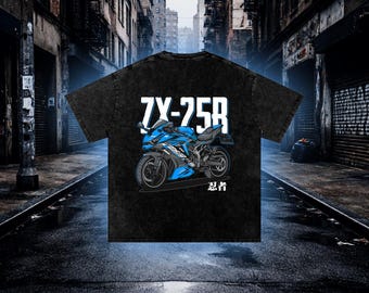 Kawasaki Ninja ZX-25R T-Shirt: Washed Cotton Motorcycle Fan Tee