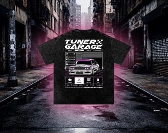 Tuner Garage T-Shirt, E30 Style Car Tee, Heavyweight Cotton Streetwear