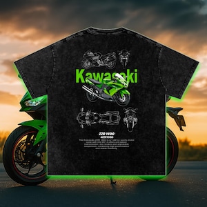 Kawasaki ZZR 1400 Motorcycle T-Shirt: Sportbike Enthusiast Streetwear