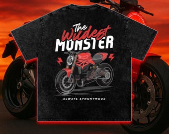 Ducati Monster 1200 T-Shirt: Vintage Washed Biker Tee