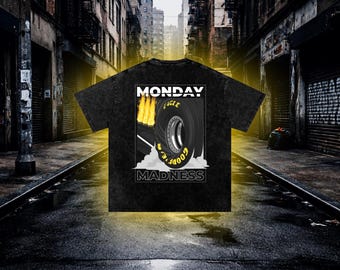 Monday Madness Burnout Drag Racing T-Shirt, Streetwear Graphic Tee
