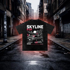 Nissan Skyline R34 Midnight Invaders T-Shirt, JDM Streetwear Tee