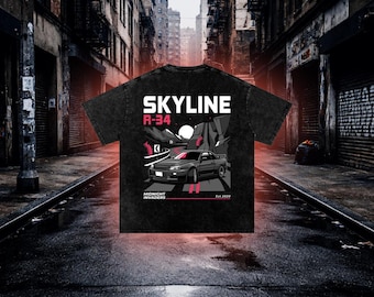 Nisano Skyline R34 Midnight Invaders T-Shirt, JDM Streetwear T-Shirt