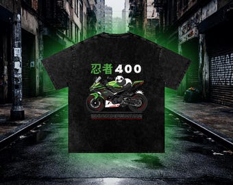 Kawasaki Ninja 400 T-Shirt: Vintage-Wash Cotton Sportbike Tee