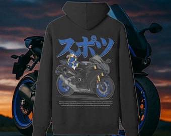 Moletom com capuz para motocicleta Yamaha R1: Moletom esportivo de algodão oversized para motociclistas