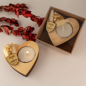 Wedding favors candle for guest in bulk, Heart shape candle, Wooden tealight holder, Party Favour, Baby shower gift, Rustic thank you gift