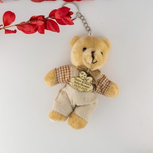 50 PCS Baby shower favors, Custom Plush Teddy Bear Keychain, Party favors, 1st Birthday Favors, Baptism favors, Gender revieal party favors