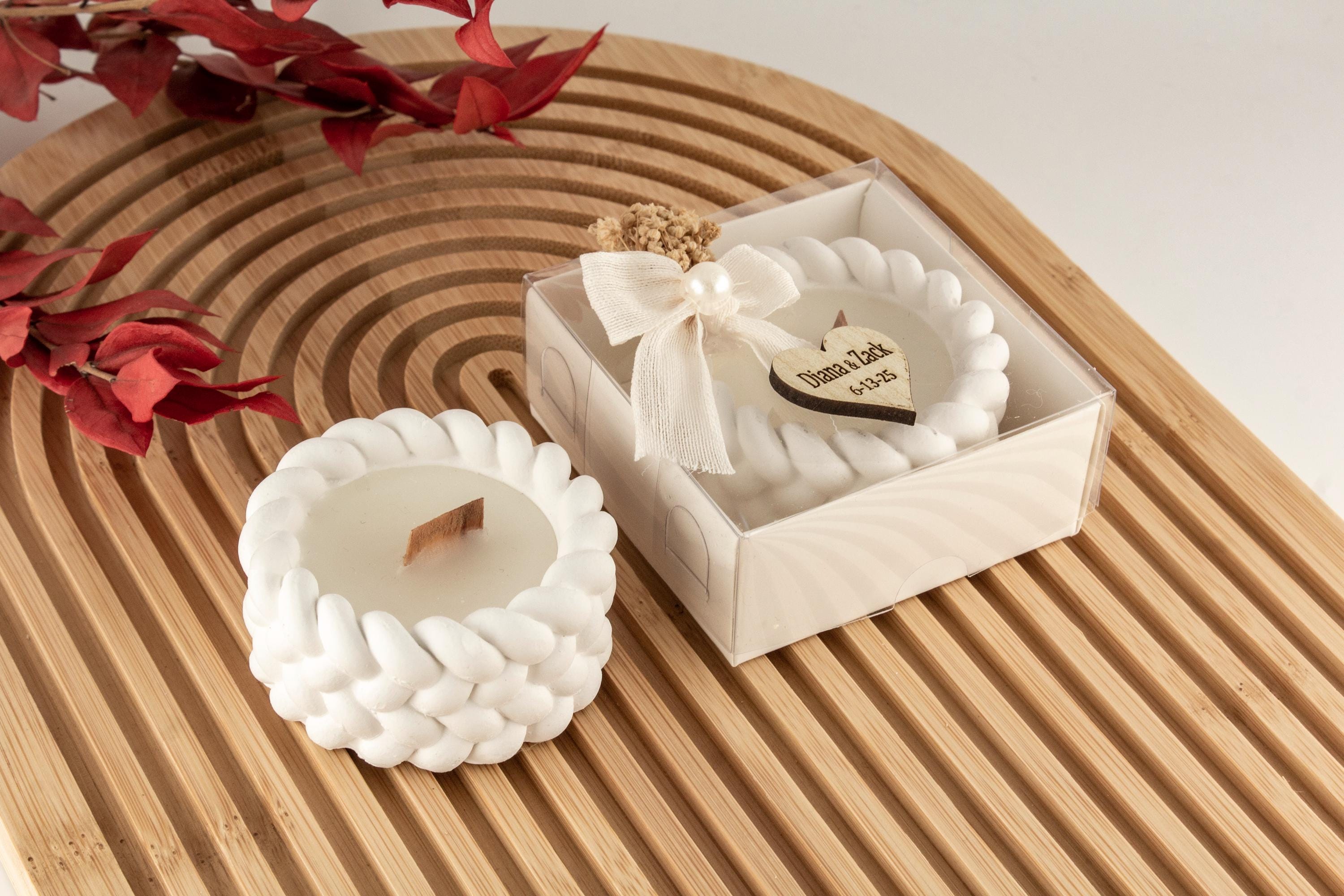 Wedding Favors Candle for Guest in Bulk, Concrete Candle, Party Favour ...