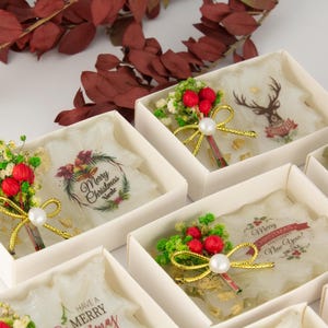 Kerstcadeaumagneet voor gasten in bulk, harsrandmagneet, vrolijk kerstfeest, kerstsouvenir, feestgunst, nieuwjaarscadeau