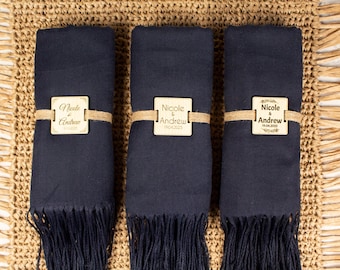 Wedding favors pashminas for guest in bulk, Party favor shawls, Bridesmaid pashmina, Personalized gift, Wholesale hijap, Scarf, NAVY BLUE